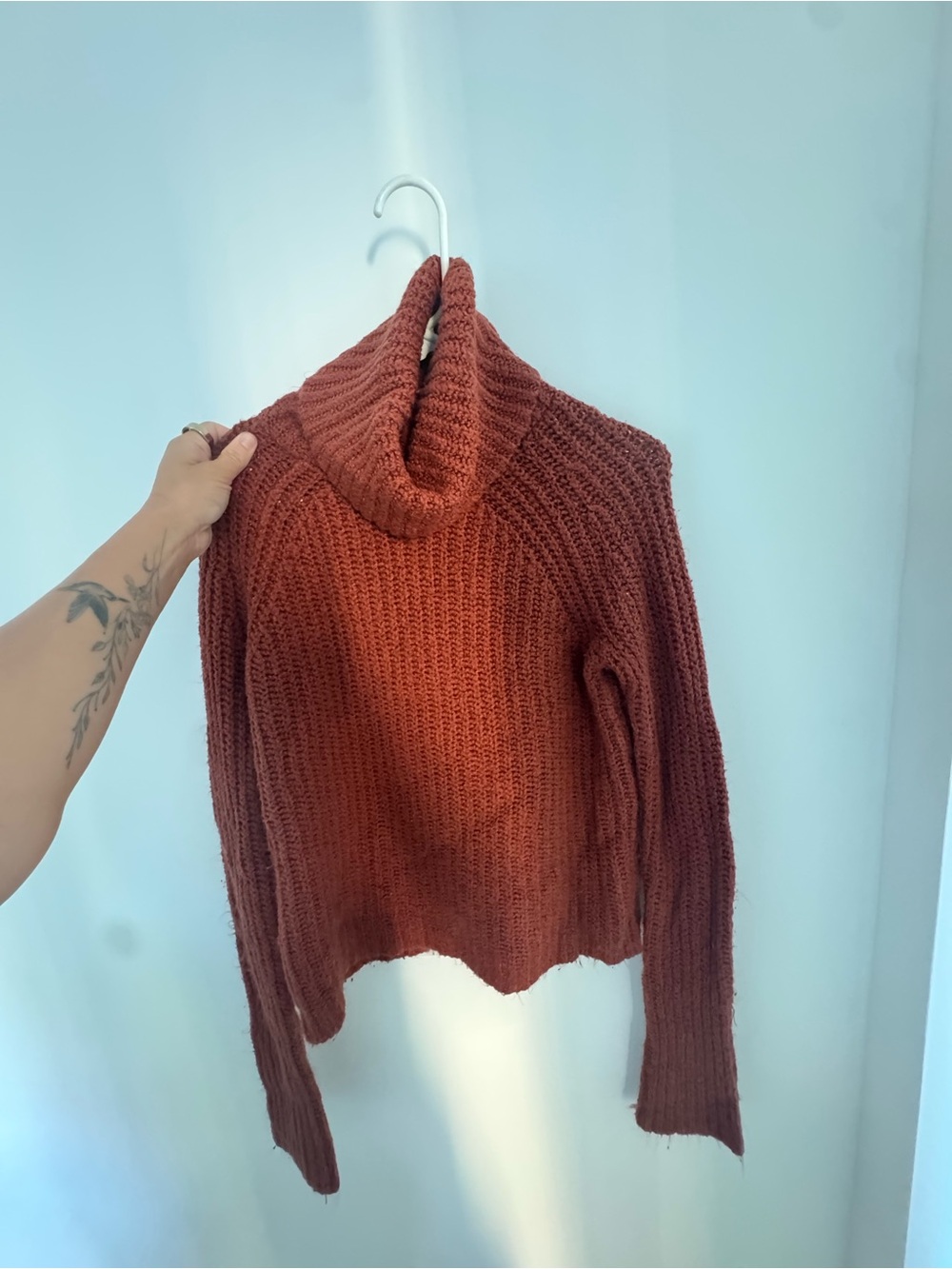 Cozy Rust Turtleneck Chunky Knit Sweater - Women